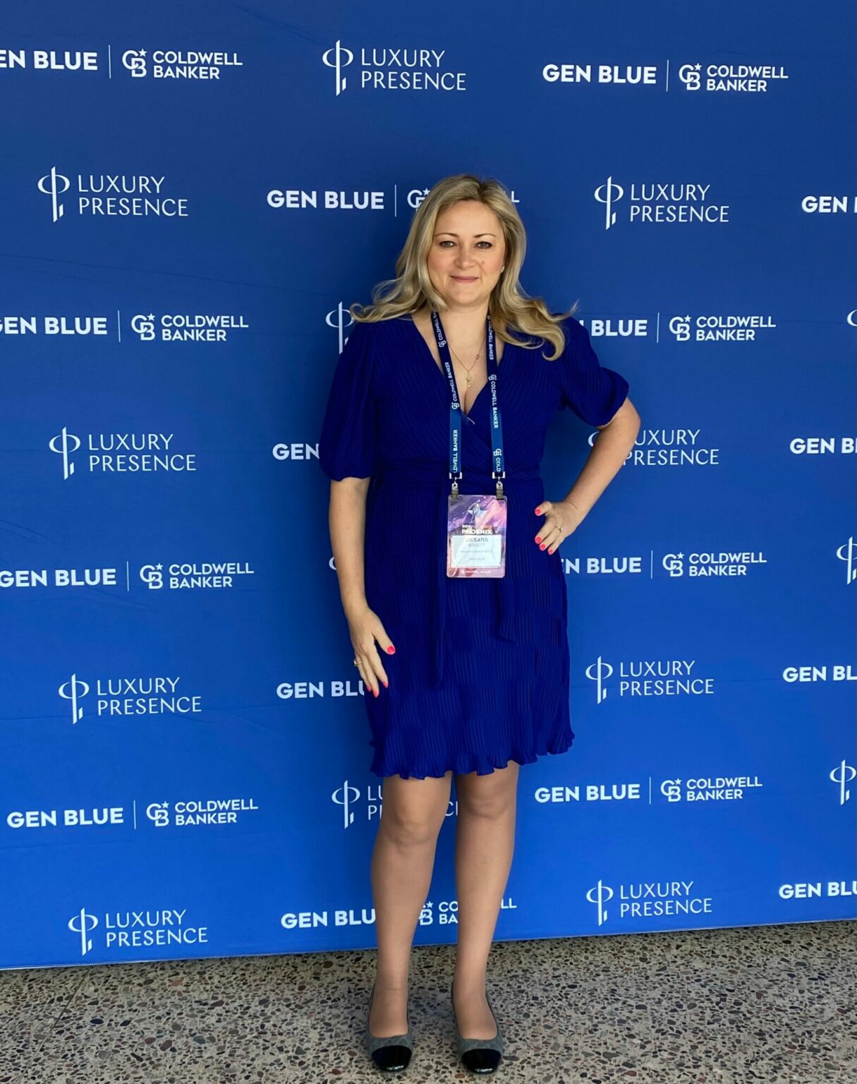 Oksana Bogott attending the Gen Blue Conference for national Coldwell Banker Realtor professionals.