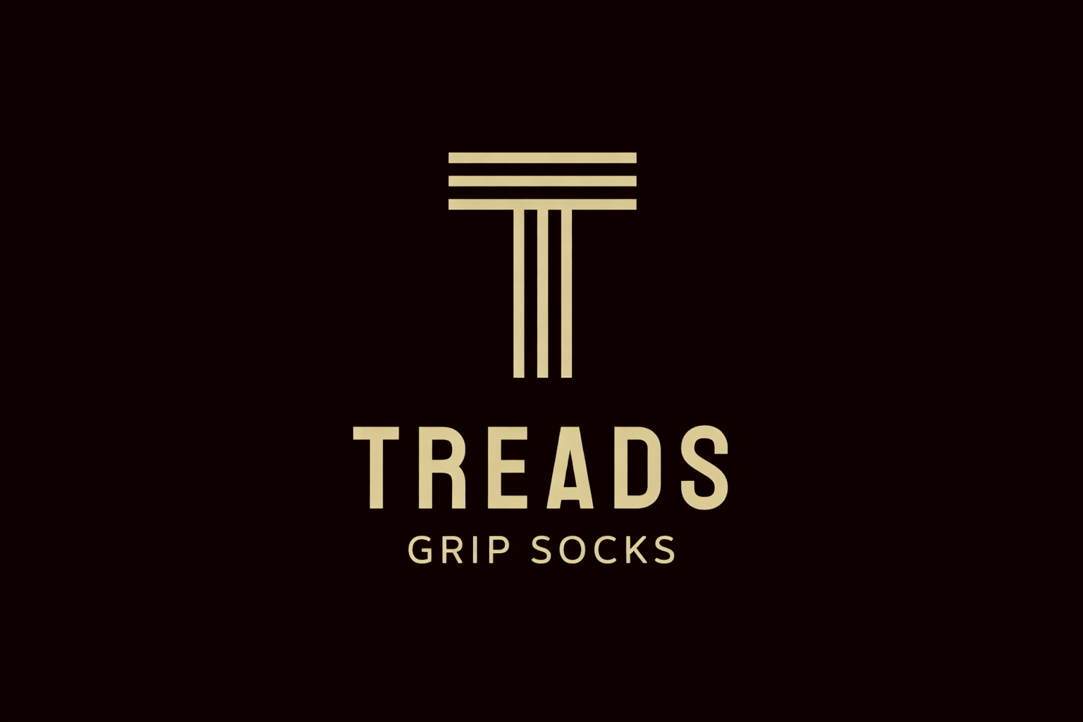 Logo with stylized T and text 'TREADS' and 'GRIP SOCKS' on a dark background.