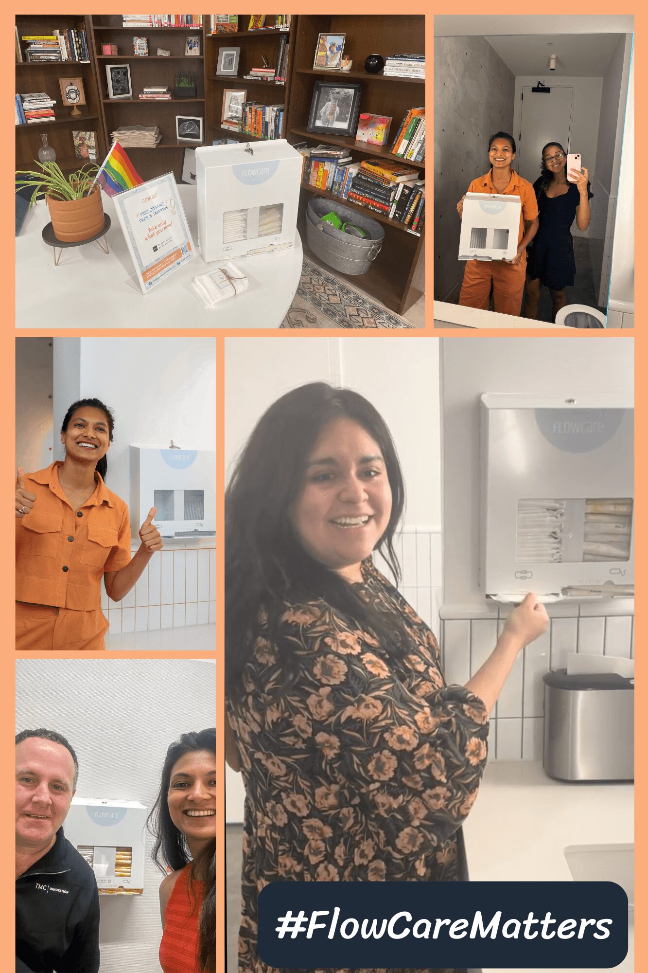 Group of people with a new water purifier, smiling, in a room with bookshelves and a white wall, holding a certificate.