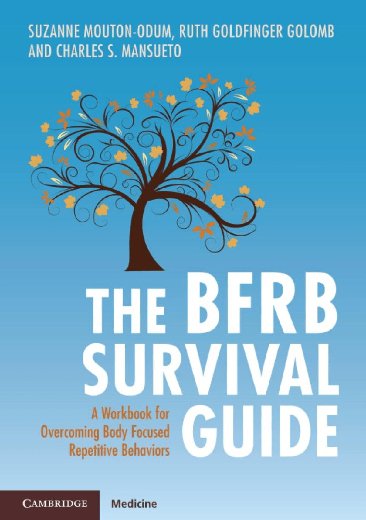 Book cover with a blue background, a stylized tree with yellow leaves, and white text titled 'The BRFB Survival Guide'.