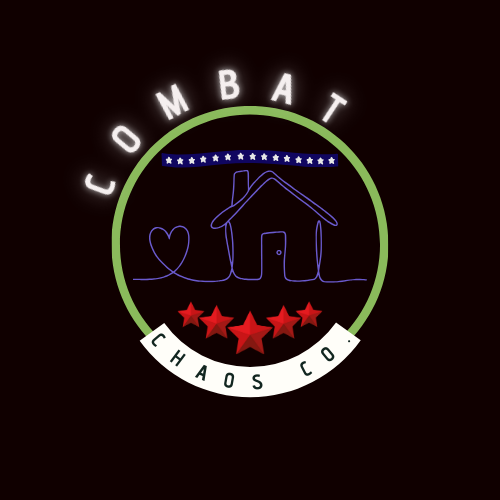 Logo with a house, heart, stars, and text, surrounded by a green circle on a black background.