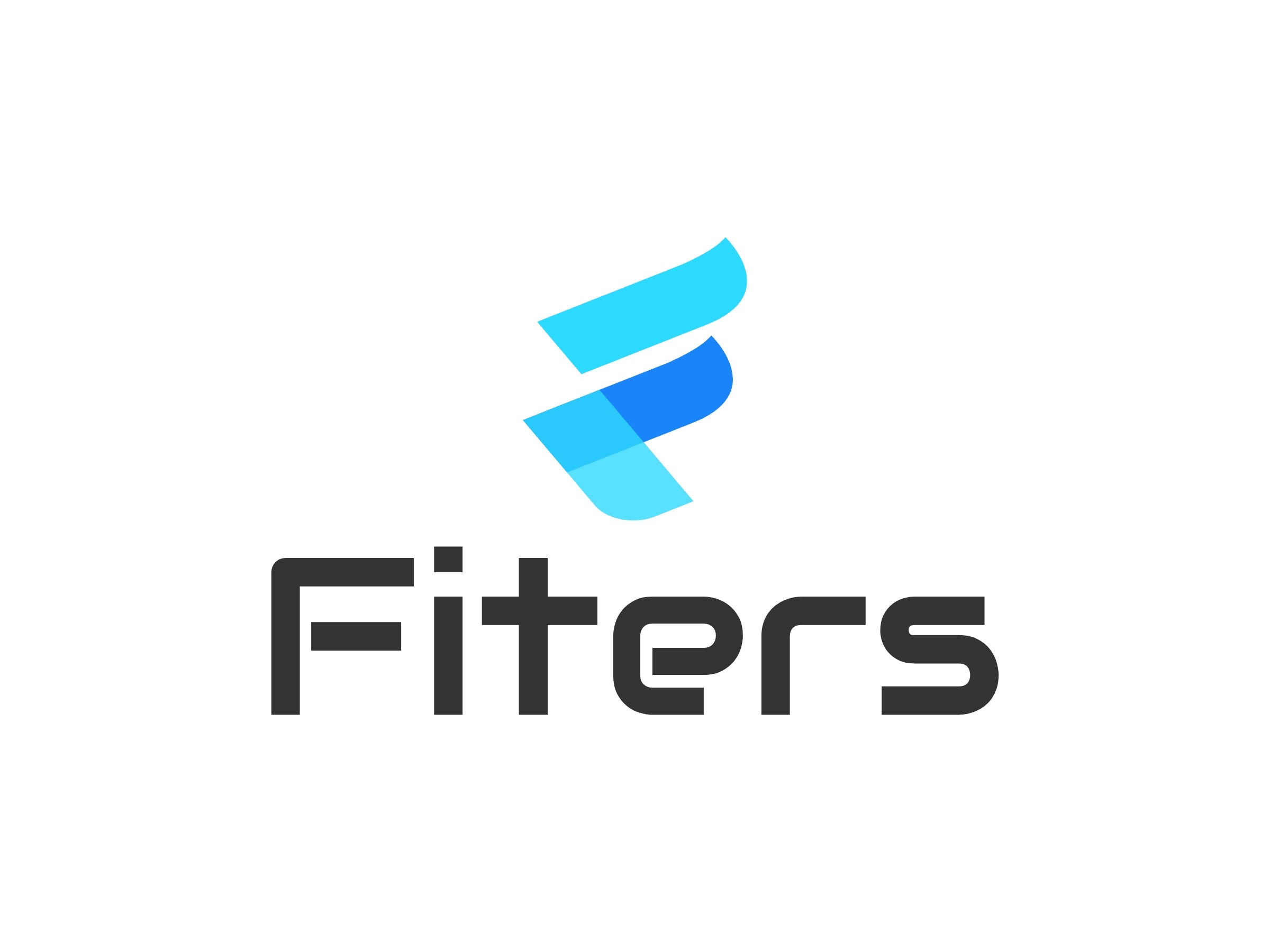 Logo with stylized blue 'F' above the word 'Fiters' in black text.