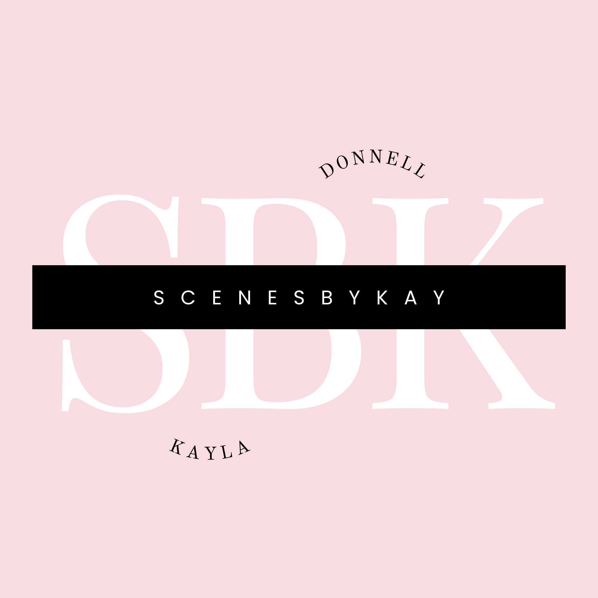 Pink background with large white text and black bar with white text in the center.