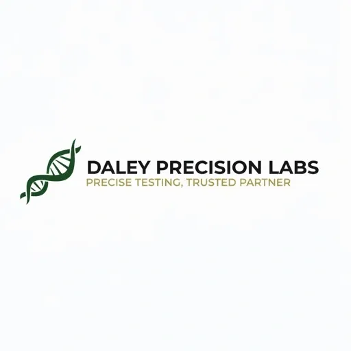 Daley Precision Labs logo with DNA strand icon and text, on a white background.